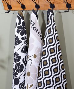 Set Of 3 Printed Dish Towels Twisted Lime