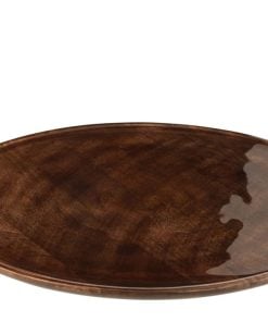 Dish Round Turn Mango Wood Brown