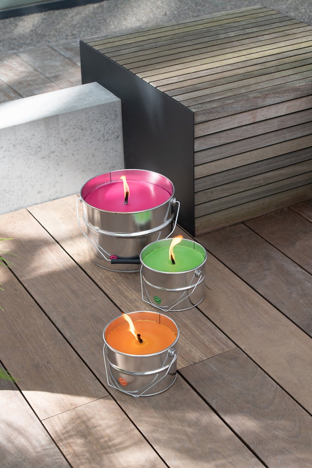 I134100 Outdoor Candle Ikoko Fuschia Small