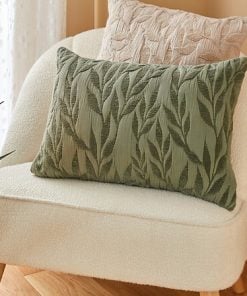 Letho Jacquard Cushion 38 X 58 Light Green