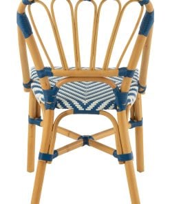 Dining Chair Rattan Blue/White Dining Chair Rattan Blue/White