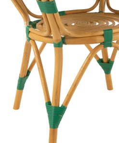 Dining Table Rattan Dark Green/White Dining Table Rattan Dark Green/White
