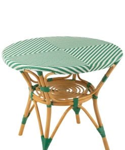 Dining Table Rattan Dark Green/White
