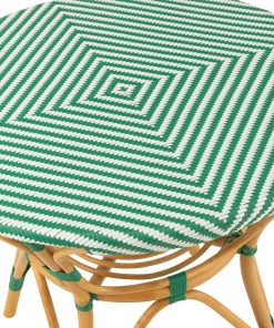 Dining Table Rattan Dark Green/White Dining Table Rattan Dark Green/White