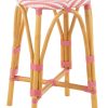 Stool Rattan Pink Large Stool Rattan Pink Large