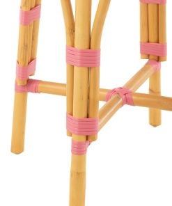Stool Rattan Pink Large Stool Rattan Pink Large