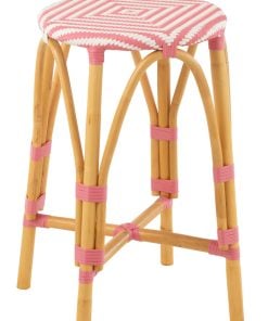 Stool Rattan Pink Large