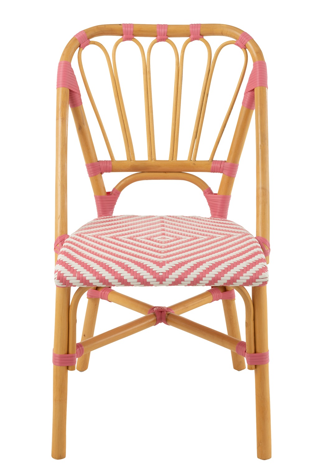 I135614-1 Dining Chair Rattan Pink/White