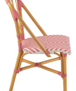 Dining Chair Rattan Pink/White Dining Chair Rattan Pink/White