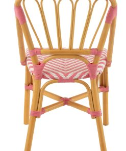 Dining Chair Rattan Pink/White Dining Chair Rattan Pink/White
