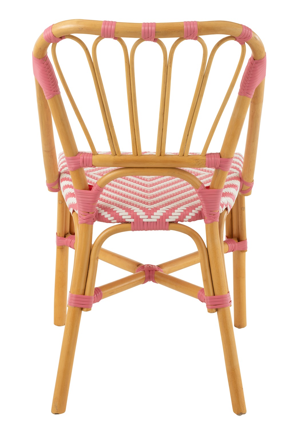 I135614-3 Dining Chair Rattan Pink/White