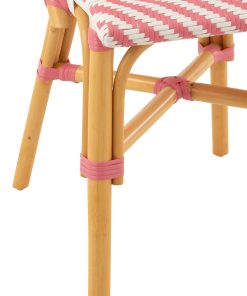 Dining Chair Rattan Pink/White Dining Chair Rattan Pink/White