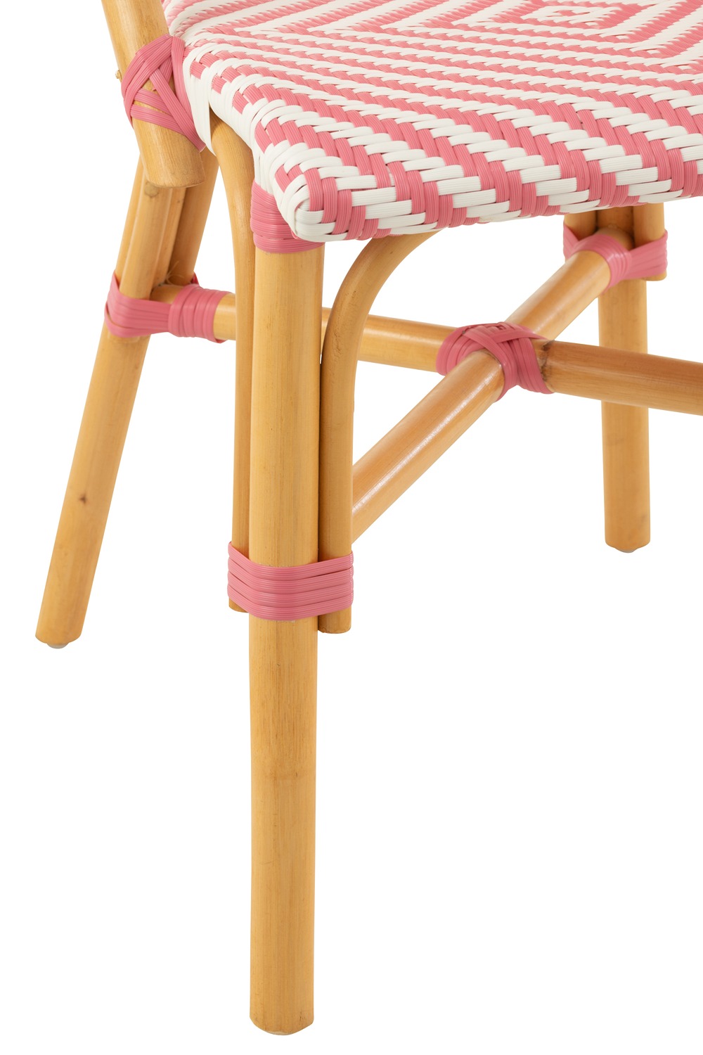 I135614-4 Dining Chair Rattan Pink/White