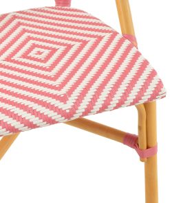 Dining Chair Rattan Pink/White Dining Chair Rattan Pink/White