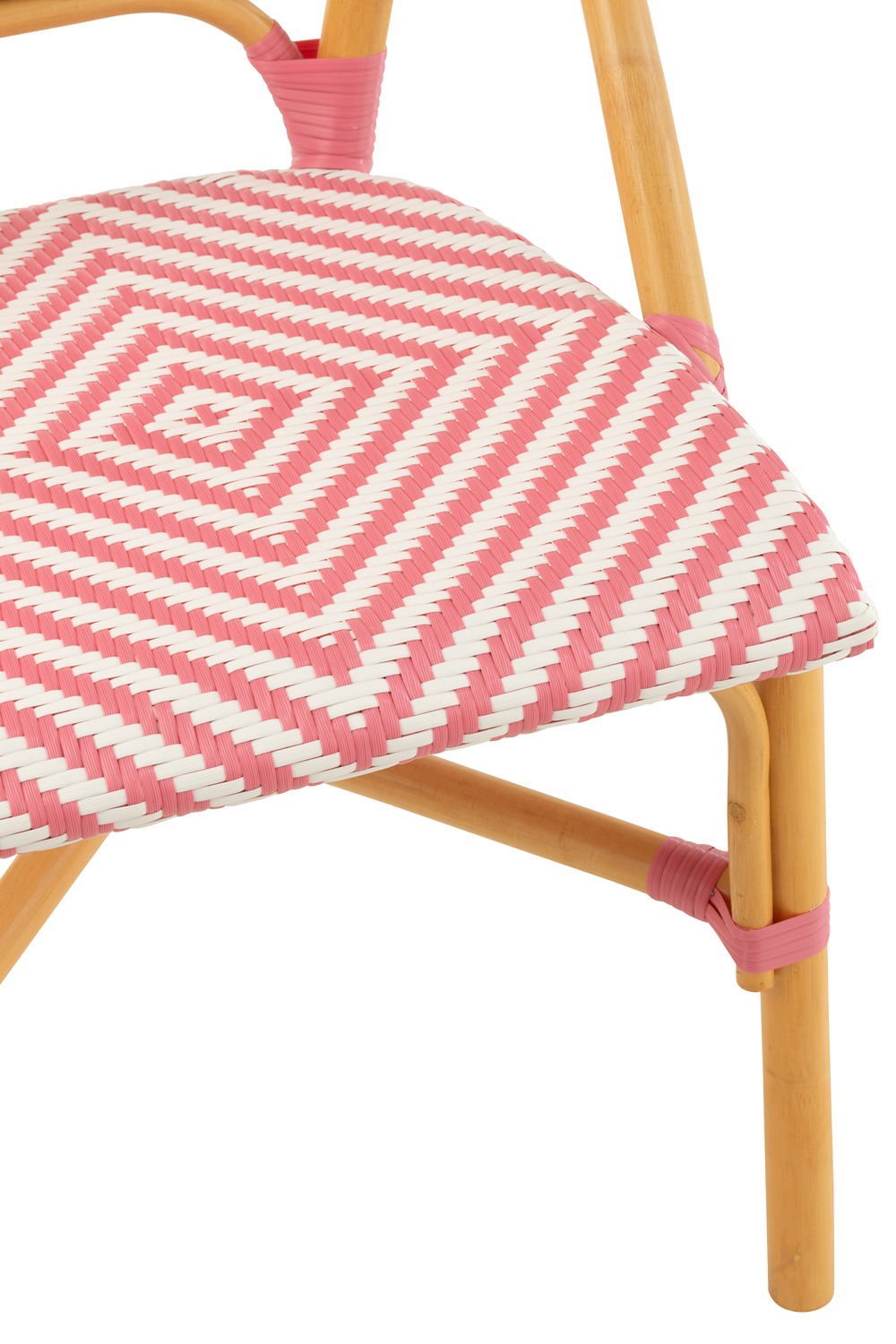 I135614-5 Dining Chair Rattan Pink/White
