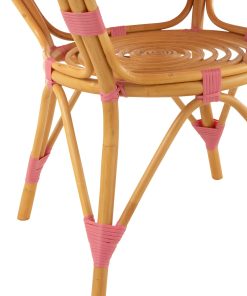 Dining Table Rattan Pink/White