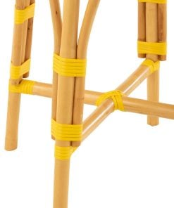 Stool Rattan Yellow/White Large Stool Rattan Yellow/White Large