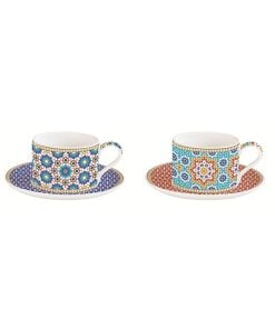 Easy Life Set Of 2 Cups & Saucers