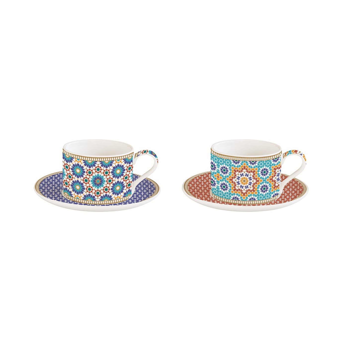 I136118 Easy Life Set Of 2 Cups & Saucers