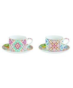 Easy Life Set Of 2 Cups & Saucers