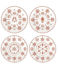 Easy Life Set Of 4 Orange Dessert Plates Exotic Vibes