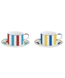 Easy Life Set Of 2 Cups & Saucers