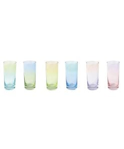 Easy Life Rainbow Set Of 6 Multicolor Tumbler Glasses