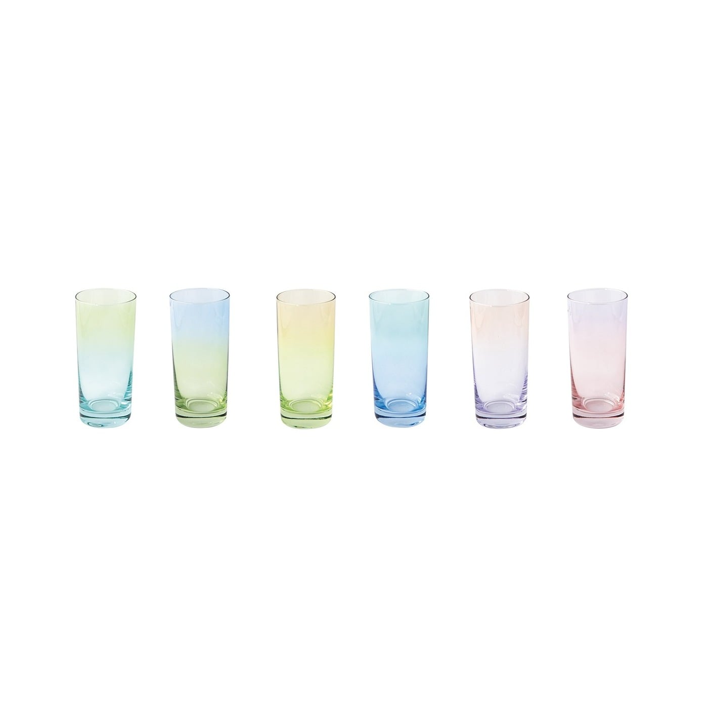 I136269 Easy Life Rainbow Set Of 6 Multicolor Tumbler Glasses