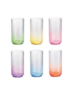 Easy Life Rainbow Set Of 6 Multicolor Tumbler Glasses