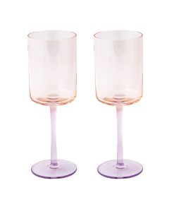 Easy Life Set Of 2 Rainbow Orange Violet Wine Glasses