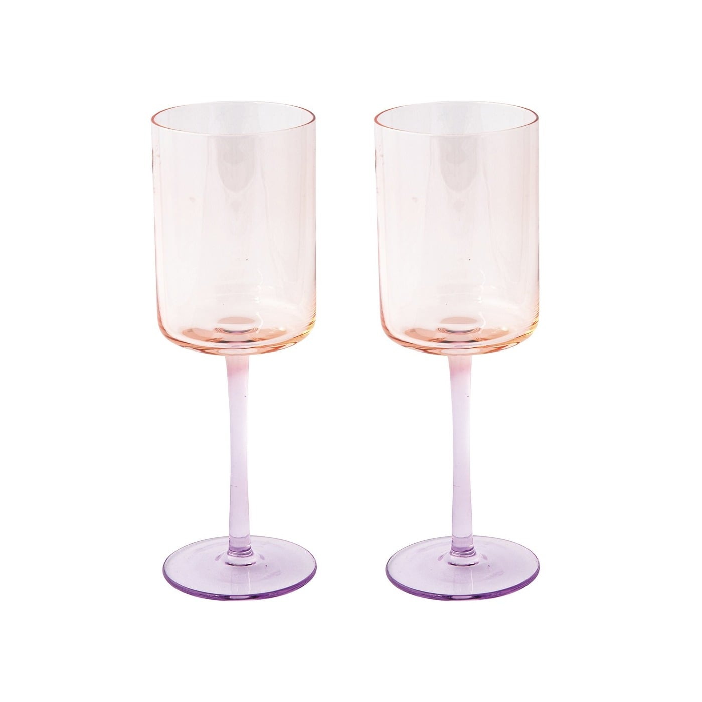 I136280 Easy Life Set Of 2 Rainbow Orange Violet Wine Glasses