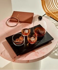 Bottle + 2 Tumblers + Bowl & Wooden Tray Gift Set