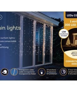 Leds connect curtain lights 8 function twinkle effect outdoor
