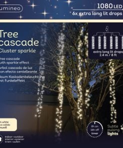 LED tree cascade cluster sparkle effect outdoor