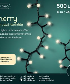Alternative view of LED cherry lights 8 function twinkle effect outdoor