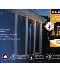 Alternative view of Leds connect icicle lights 8 function twinkle effect outdoor