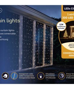 Leds connect curtain lights 8 function twinkle effect outdoor