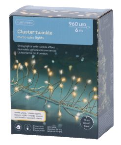 Alternative view of Micro LED cluster lights 8 function twinkle effect outdoor