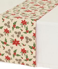 Tablerunner cotton rectangular gold lurex