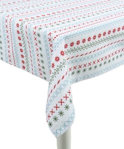 Tablecloth cotton rectangular n/a folklore print blue - green - red