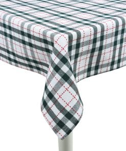 Tablecloth cotton rectangular n/a green and white check