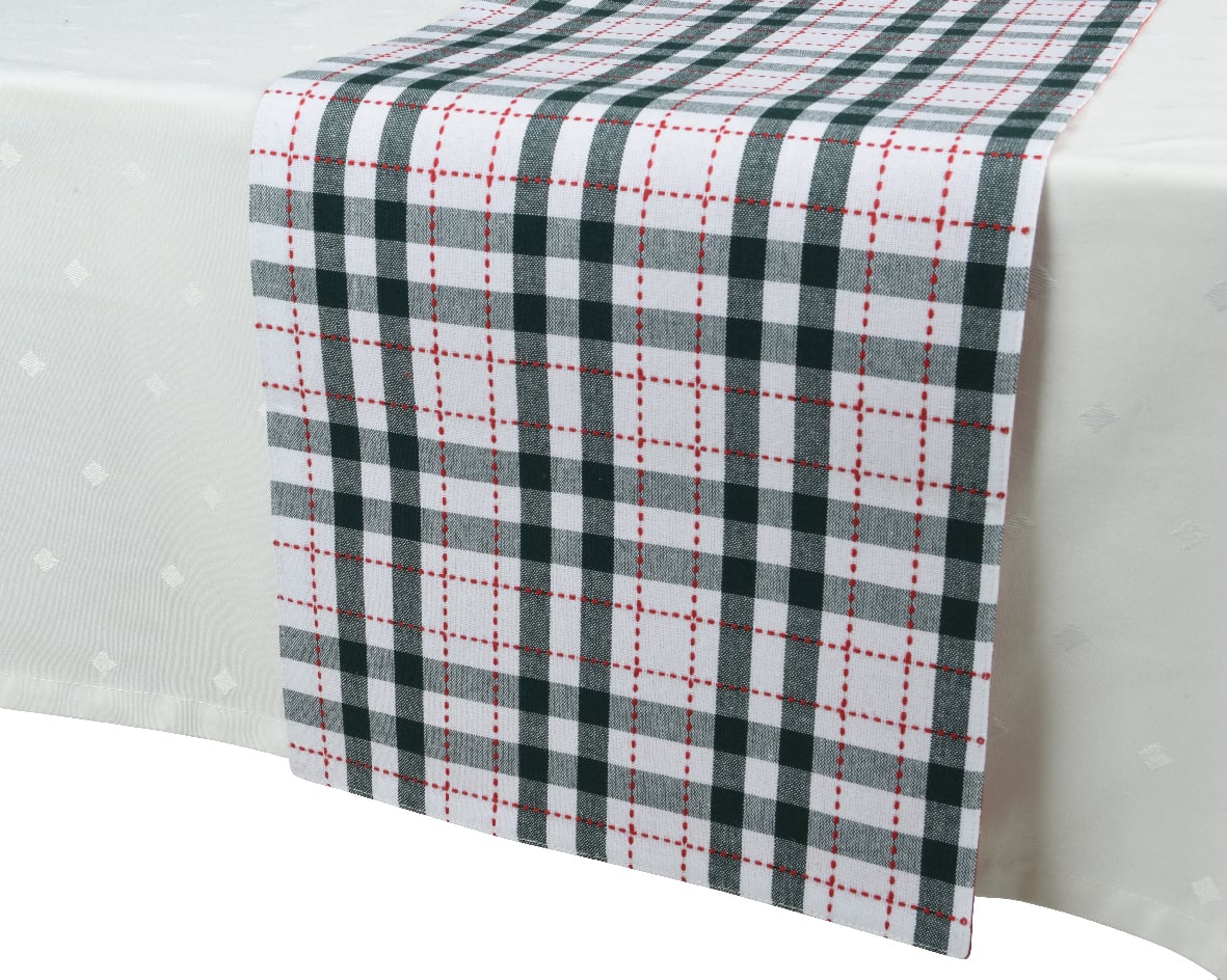 Tablerunner cotton rectangular n/a green and white check Tablerunner cotton rectangular n/a green and white check