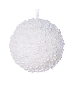 White Pearl Ball Ornament 12Cm