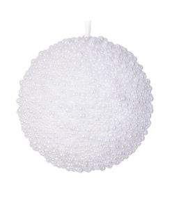 White Pearl Ball Ornament 15Cm