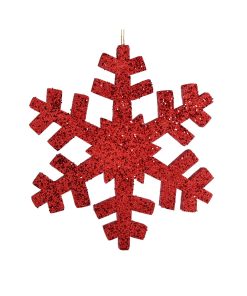 Red Glitter Snowflake Or 45Cm