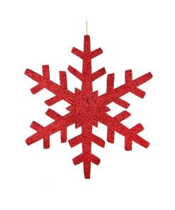Red Outdoor Glt Snowflake 75Cm