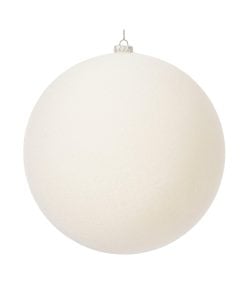 White Flocked Ball Orn 25Cm