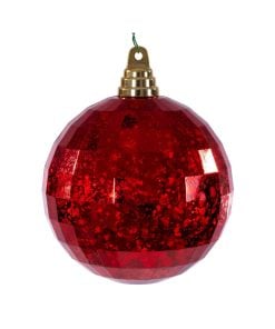 Red Mirror Mercury Orn 10Cm