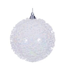White Irridescent Bed Bal 10Cm