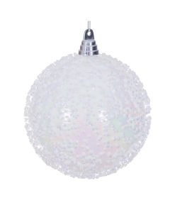 White Iridescent Bead Bal 15Cm